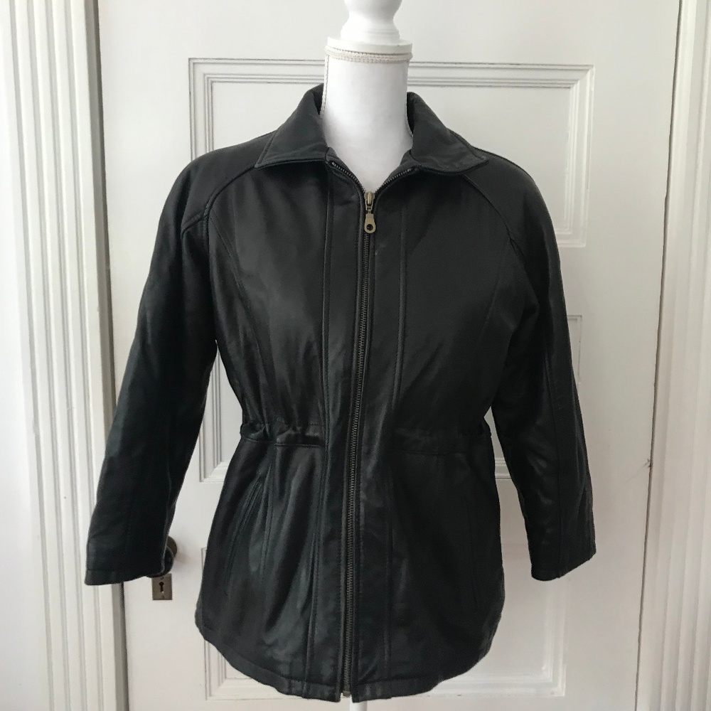 Dimension NY Lined Black Leather Jacket - Picture 1 of 5